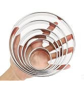 CUTENJOY 6 PCS Round Cookie Cutters (2, 3, 3.5, 4, 5, 6 Inch), Stainless Steel Biscuit Cutters Fo...