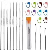 MORFEN 22 Pcs Crochet Hooks Set, Ergonomic Lace Crochet Hook Knitting Needles, Crochet Needles fo...