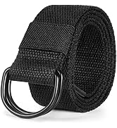 Maikun Mens & Womens Canvas Belt with Black D-ring 1 1/2