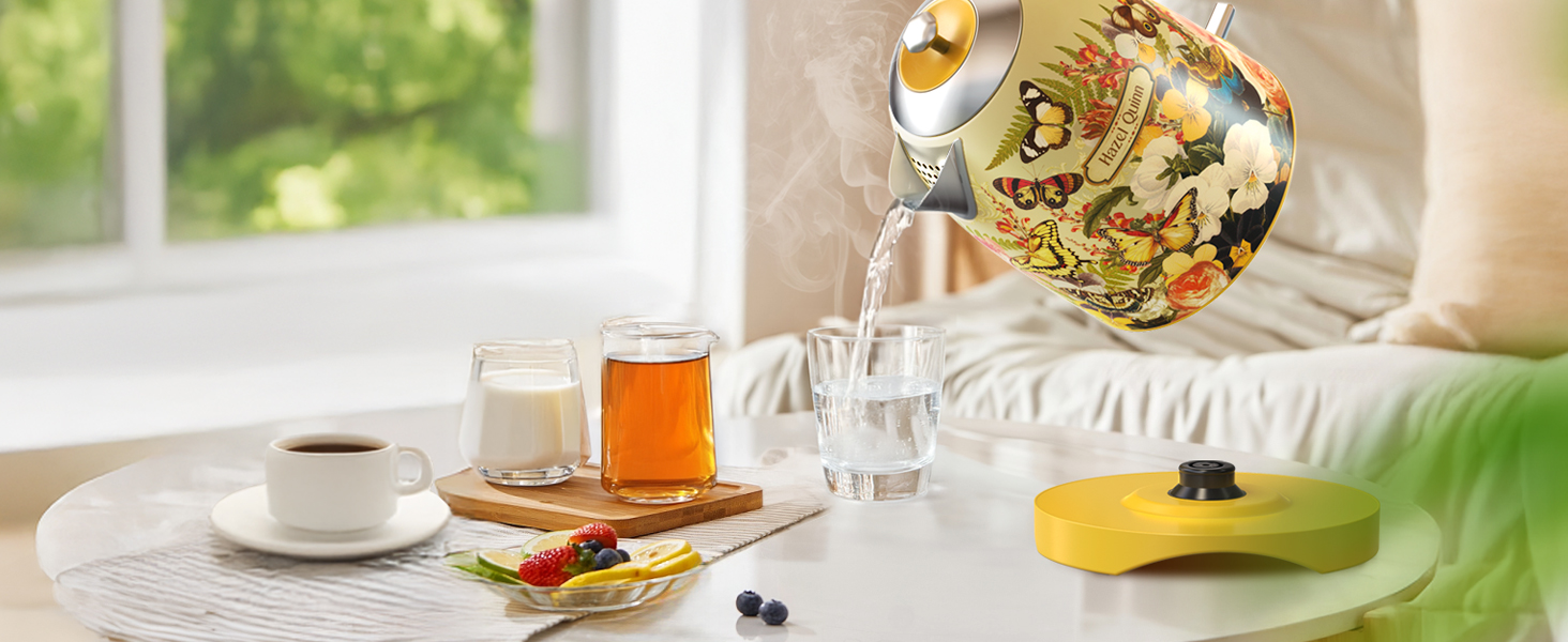 Hazel Quinn 1.7L Floral Printed Electric Kettle