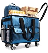 BALEINE Reusable Grocery Bag on Wheels, Foldable Rolling Tote Bag | Double-Layer PP, 360° Swivel ...