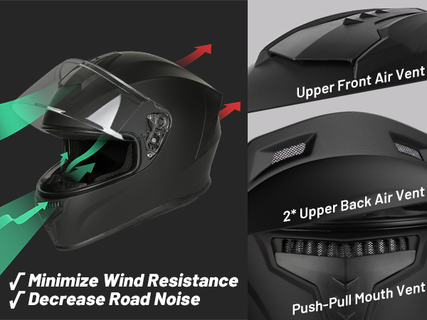 motorcycle helmet full face air vent