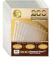 200 Count Diamond Clear Sheet Protectors, Added Anti Glare Coating, Standard Durable Weight, by G...