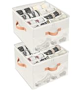 AARAINBOW Fabric Shoe Box for Closet 2 pack, Shoes Storage Bin for Closet Large Fabric Shoe Organ...