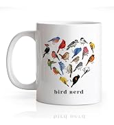 Gkodw Bird Nerd Funny 11oz Double-Sided Ceramic Mug, Nature Birdwatcher Mug for Men Women, Birder...