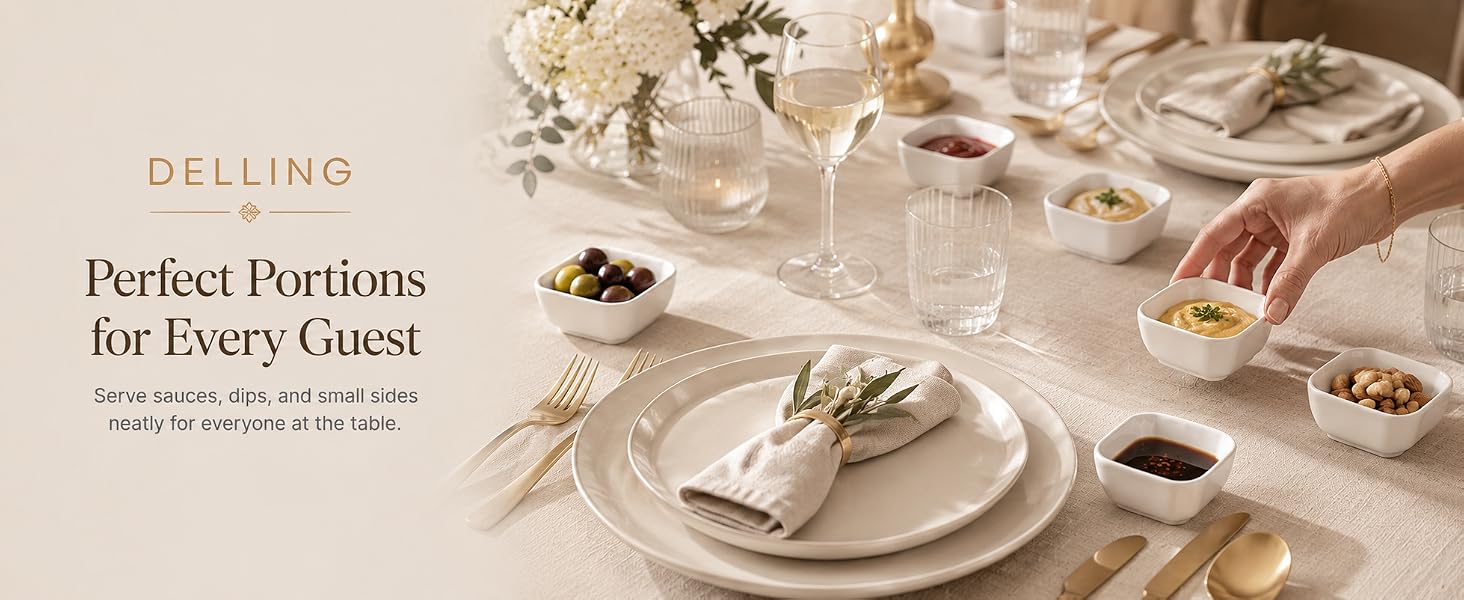 Perfect Portions for Every Guest Serve sauces,dips,and small side sneatly for everyone at the table.