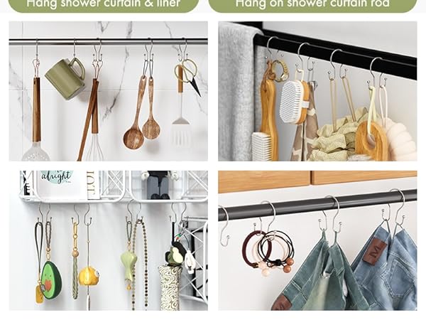 Multi-use shower curtain hooks shower curtain rings rust proof shower hooks chrome