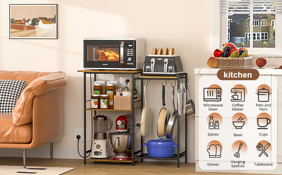 microwave stand with storage