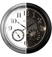 Presentime & Co 18" Illuminated in/Outdoor Atomic Clock with Smart Sensor and Night Light, Waterp...