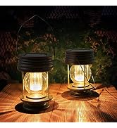 pearlstar Solar Lantern - Hanging Solar Lights Outdoor - 2 Pack Solar Powered Waterproof Led Lant...