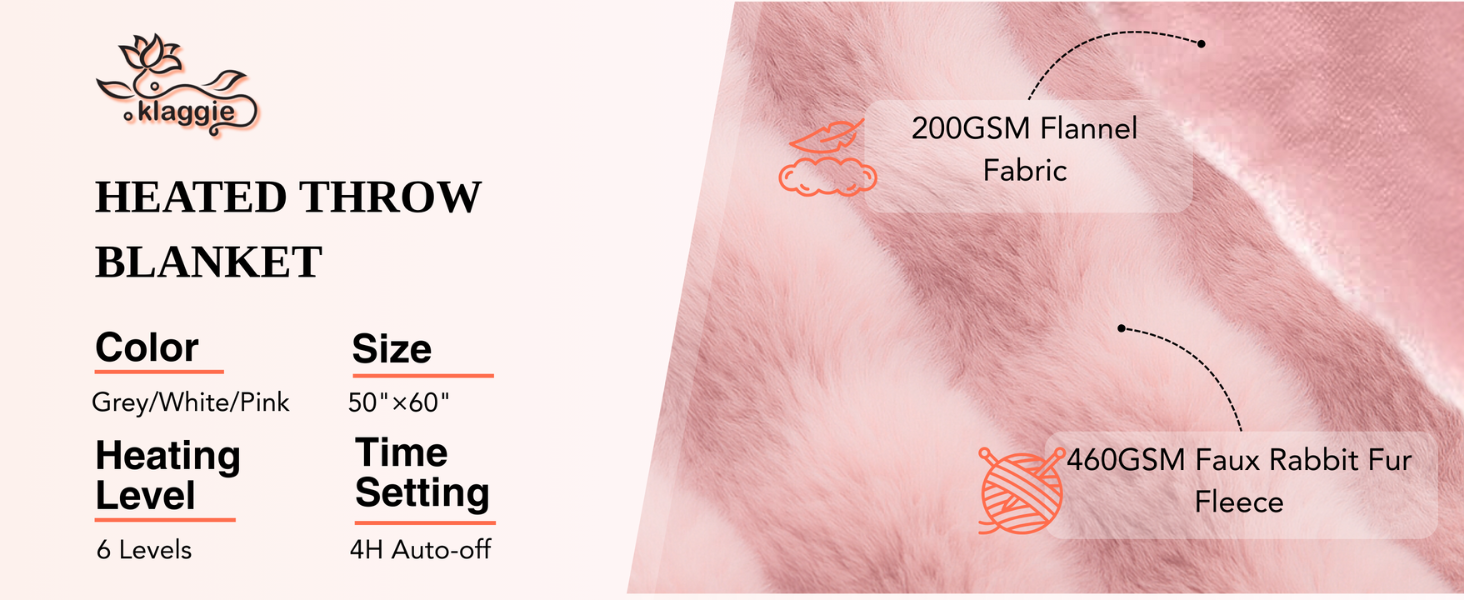 heated throw blanket faux rabbit fur