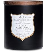 Manly Indulgence Black Sandalwood Scented Candle for Men 15 oz – Bergamot, Tobacco, Amber & Musk ...