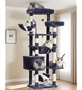 Gitelsnour Cat Tree, Cat Tower for Large Cats with 2 Big Platforms, 2 Baskets, condo and Toys, 63...