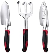 FANHAO Garden Tool Set, 3 Piece Heavy Duty Garden Trowels Cast-Aluminum Garden Hand Shovels with ...