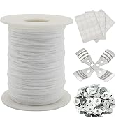 Candle Wick Roll, RAPUDA 200 Ft 24 PLY Braided Wick Spool, 2 Pcs Metal Candle Wick Holders,100 Pc...