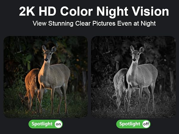 Cell camera features 2K 2MP HD Color Night Vision