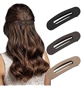 Sightor Flat Hair Clips, 3 Packs French Flat Hair Clips Women Stylish Lay Flat Claw Clips for Thi...