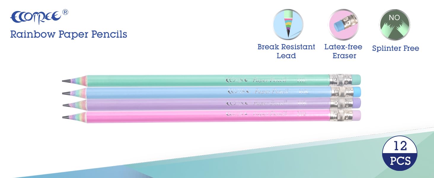Break-resistant HB lead writes smoothly on all paper types, balance dark lines with durability
