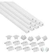 D-Line 157in Corner Cord Cover Kit, Paintable, Self-Adhesive Wire Hider, Hide Cords in Corners - ...