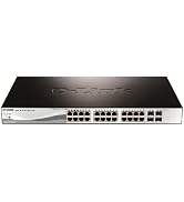 D-Link PoE+ Switch, 24 28 Port Fast Ethernet Managed Web Smart 2 Gigabit BASE-T and 2 Gigabit Com...