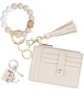 KNGITRYI Wallet Keychain Wristlet for Women,Slim RFID Credit Card Holder Purse Tassel Keychain Ba...