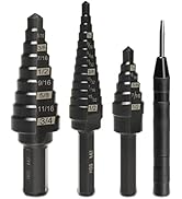 Lichamp Step Drill Bit Set for Metal Sheet Heavy Duty, 4-Piece Genuine M2 HSS Step Up Down Drill ...