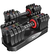 VEICK 25 lbs Adjustable Dumbbell with Anti-Slip Turning Handle, Fast Adjust Weight for Men Women,...