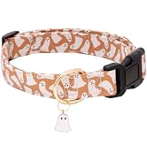 Faygarsle Fall Dog Collar - Adorable Ghost Pattern for Small, Medium & Large Dogs - Cute Orange N...