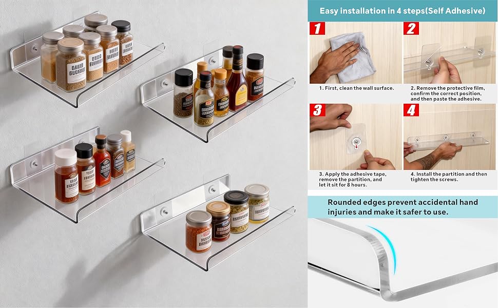Clear Acrylic Floating Shelves