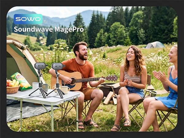 SOWO Wireless Dual Bluetooth Speakers Set, Adjustable Stands 2Pcs, High-Fidelity Stereo Sound