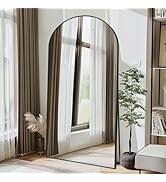Beauty4U 76" x 37" Arch Large Full Length Mirror with Stand, Black Wall Mounting Full Body Mirror...