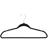 Honey Can Do 30-Pack Slim Profile Rubber Hangers, Black HNG-08664, 17.5” x 9 inches