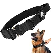 Jumpress Quality Airtag Dog Collar for Large Dogs, Heavy Duty Tactical Dog Collar with Airtag Hol...