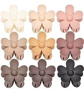 9 PCS Flower Matte Hair Clips,Claw Clips,Large Hair Claw Clips For Women Thick Hair, Non Slip 9 S...