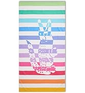Lacoste 100% Cotton Large Beach Towel, Ultra-Absorbent & Fast-Drying, Machine Washable, Striped C...