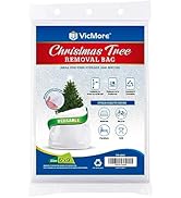 VicMore White Polyethylene Tree Bag 9ft x 6ft Hassle-Free Christmas Tree Removal Bag for Easy Cle...
