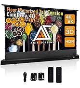 Akia Screens CLR and ALR Pull Up Projector Screen Motorized with Remote, Floor Rising Projector S...
