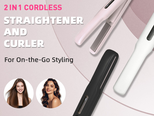 cordless hair flat iron and curler
