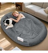 IVY&LANE Human Dog Bed for Adult,Human Sized Dog Bed for People Giant Bean Bag 71"x45"x14",Washab...