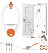 Wortade Interactive Cat Toys for Indoor Cats, Automatic Electric Flying Bird Feather Wand Toy, Be...