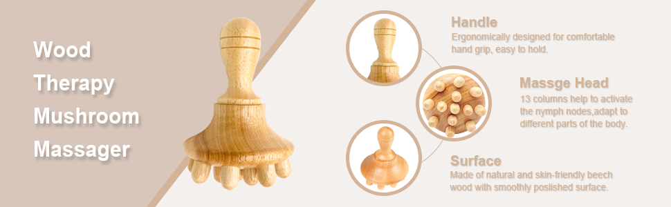 Mushroom Massager Wood Cellulite Massager