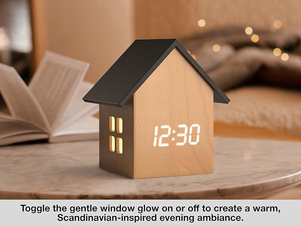 nightlight digital alarm clock dim alarm clock house shaped alarm clock