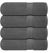 Infinitee Xclusives Luxury 100% Ring-Spun Cotton Bath Towels Set of 4 (27x54 inches) – Soft, Abso...