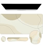 iCasso Large Gaming Mouse Pad Wrist Support Set, Desk Mat, 4in1 XXL Mousepad + Keyboard Wrist Res...