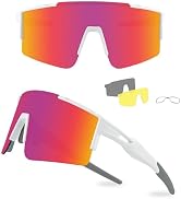 Ukoly Cycling Sunglasses for Men Women with 3 Interchangeable Lenses, Polarized Sports Sunglasses...