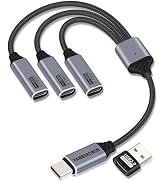YANBORONSN USB C Splitter Cable 3 Port 1 Male to 3 Female,1 in 3 Out USB C Extender Hub Data & Po...