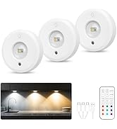 AMIR Puck Lights with Remote Control, Rechargeable Under Cabinet Lights, 13 Color RGB, LED Closet...