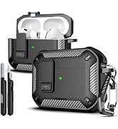 R-fun for AirPods Pro 3 Case with Cleaning Kit,Carbon Fiber Elements Military Drop Proof Auto Pop...