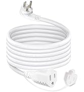 6FT Garden Outdoor Power Extension Cord - Weatherproof White Low Profile Flat Plug 3 Prong 16 Gau...