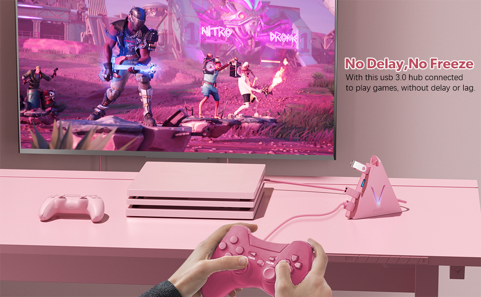 usb hub for pc pink